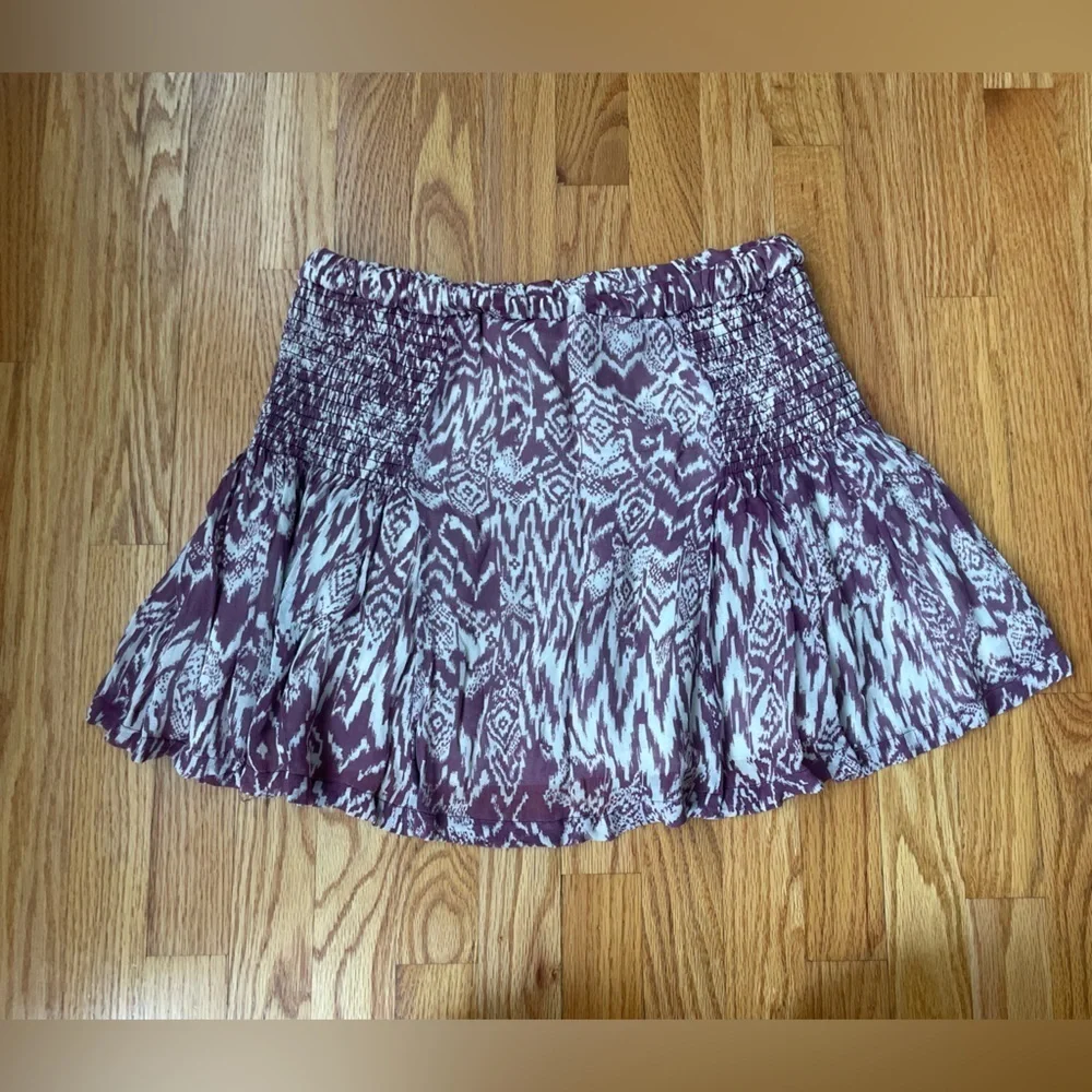 IRO Adele Ikat Print Shirred Mini Skirt 38 EU/ M US